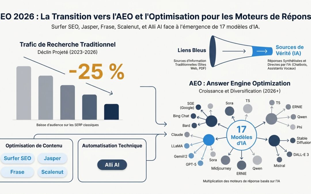 Surfer SEO vs Frase vs Jasper vs Scalenut vs Alli AI pour 2026