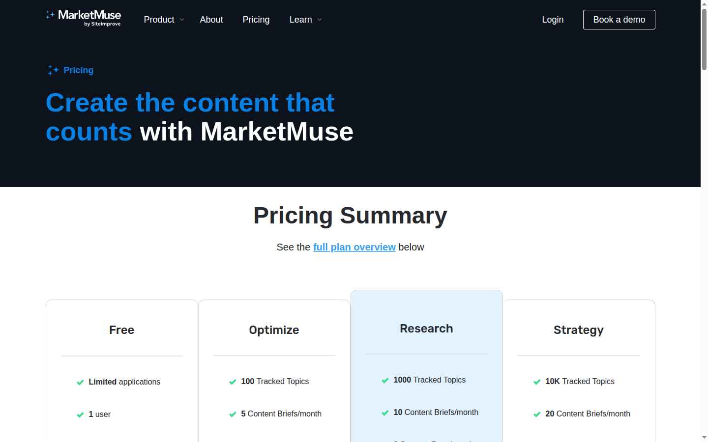 MarketMuse — tarifs (septembre 2026)
